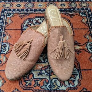 Jack Rogers Brown Leather Mules with tassels